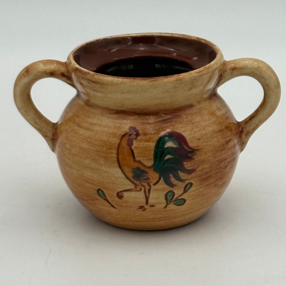 Pennsbury Pottery Rooster Sugar Bowl Vintage Morrisville PA Ceramic Crock